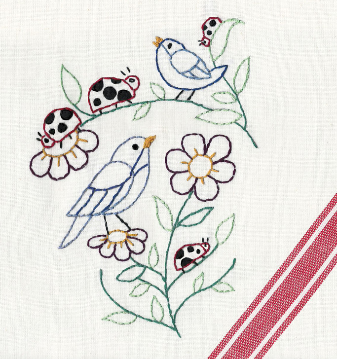 Colonial Patterns Lovely Ladybugs Iron-On Embroidery Patterns