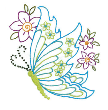 Colonial Patterns Iron-On Embroidery Patterns | Flowers & Butterflies