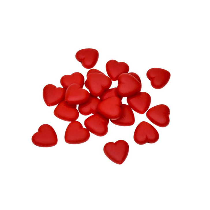 Craft Medley Plastic Beads 20g | Red Hearts