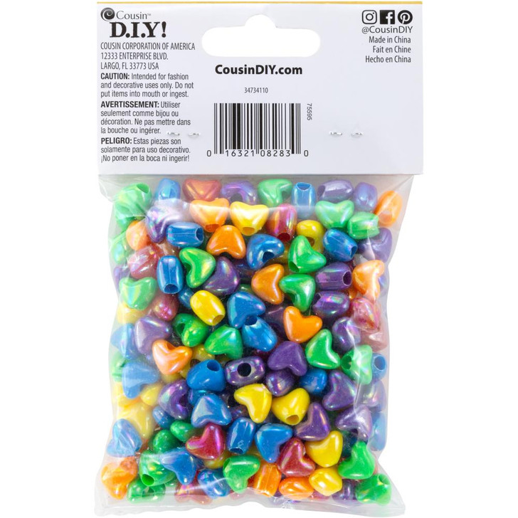 CousinDIY Fun Pack Beads 210/Pkg | Multi Color Hearts