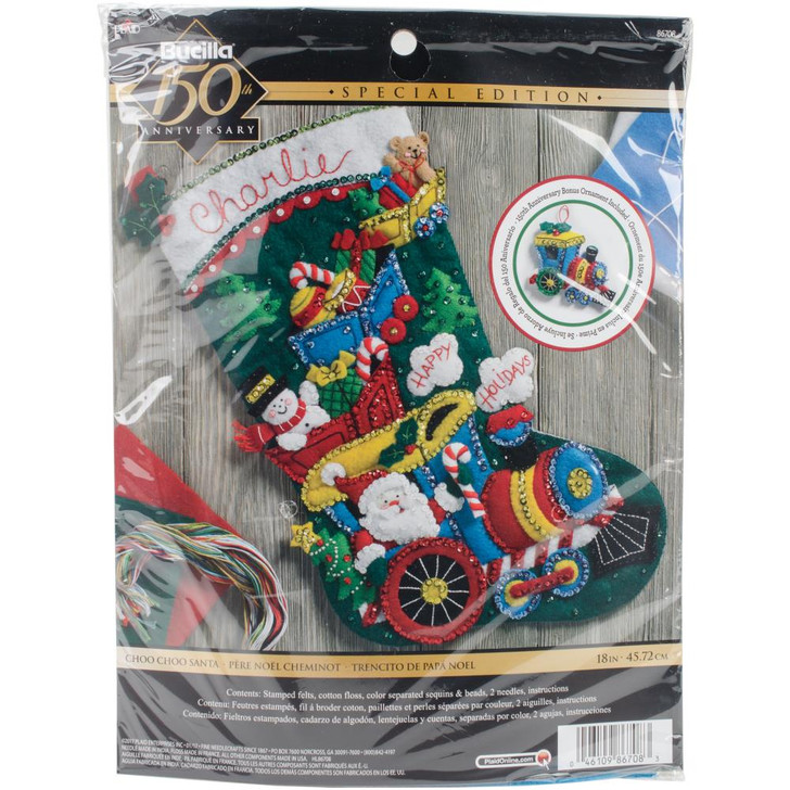 Bucilla Choo Choo Santa Felt Applique Stocking Kit