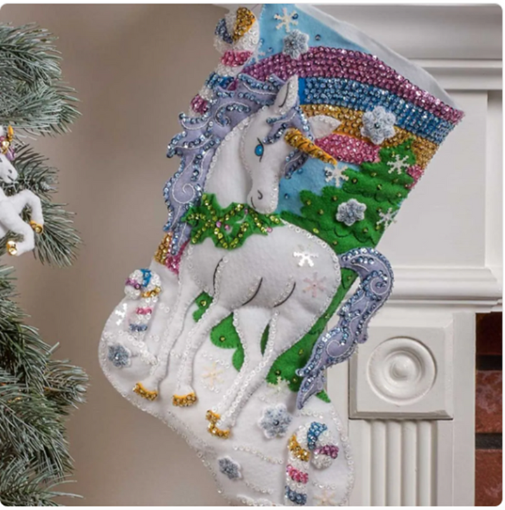 Bucilla Felt Applique Stocking Kit | Santa's Unicorn