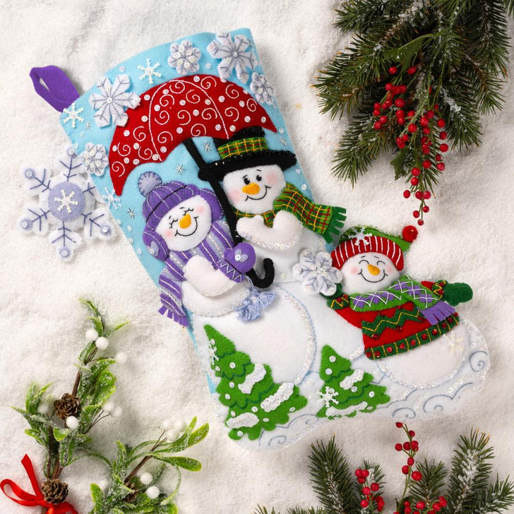 Bucilla Frosty Family Felt Applique Stocking Kit