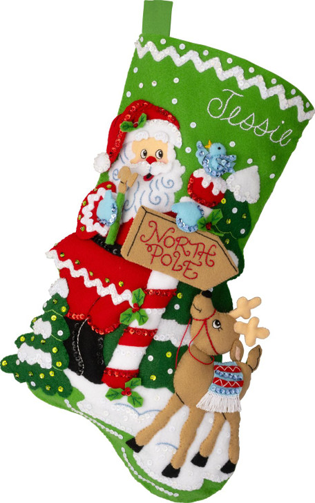 Bucilla Felt Applique Stocking Kit | North Pole This Way