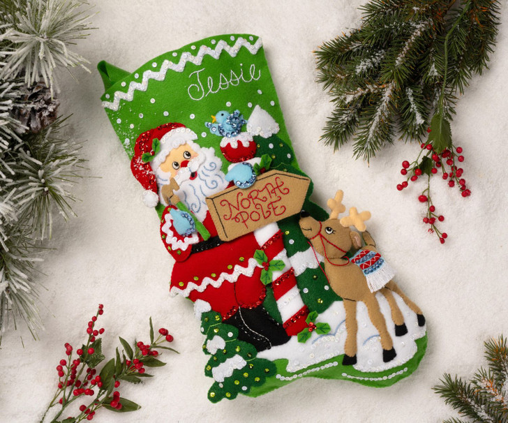 Bucilla Felt Applique Stocking Kit | North Pole This Way