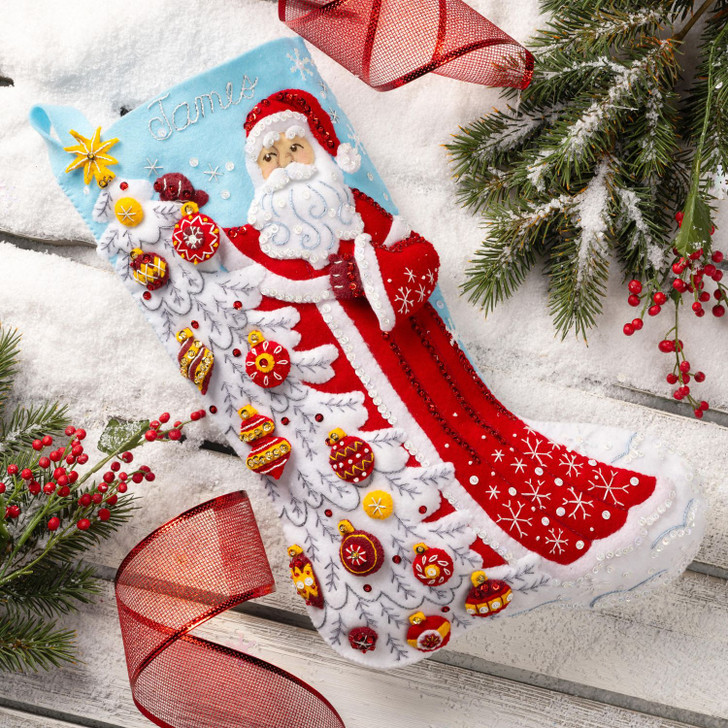 Bucilla Felt Applique Stocking Kit | Snowy St. Nick