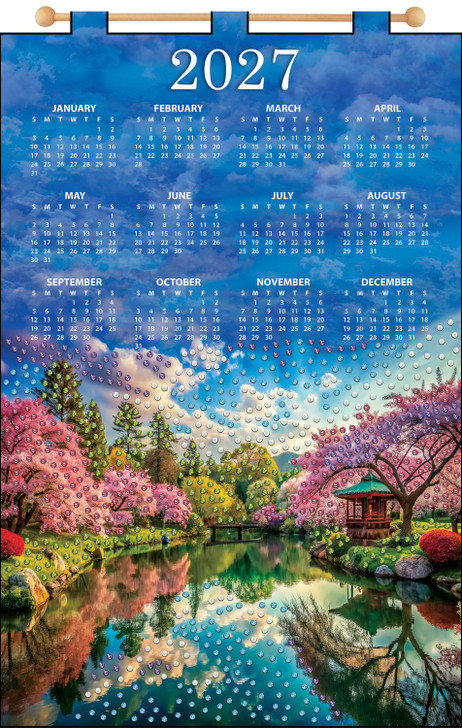 Design Works 2027 Calendar Sequin Felt Kit | Cherry Blossoms