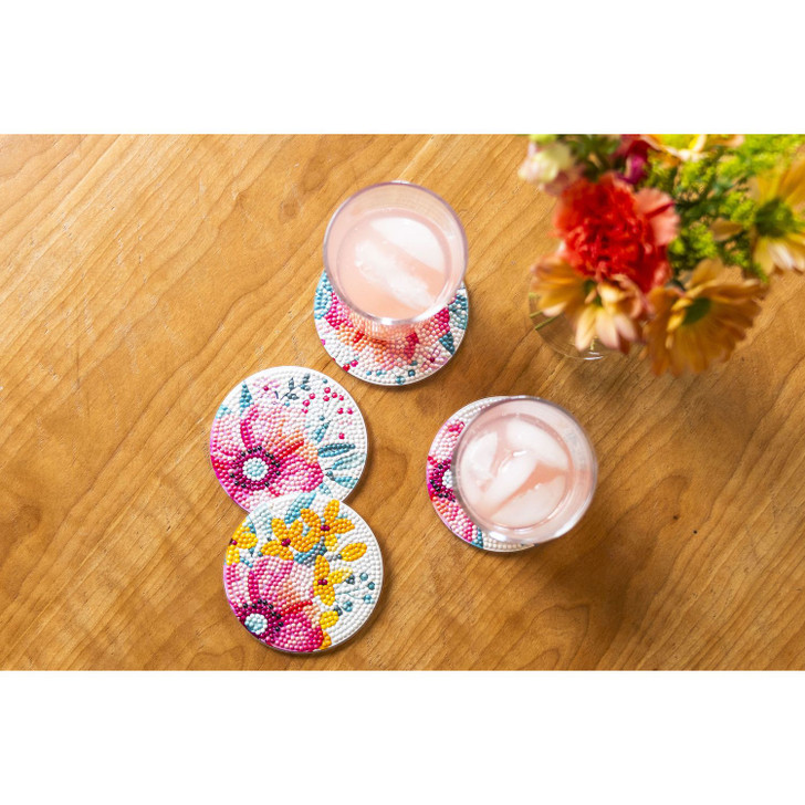 Diamond Dotz Modern Florals Diamond Facet Coasters Art Kit