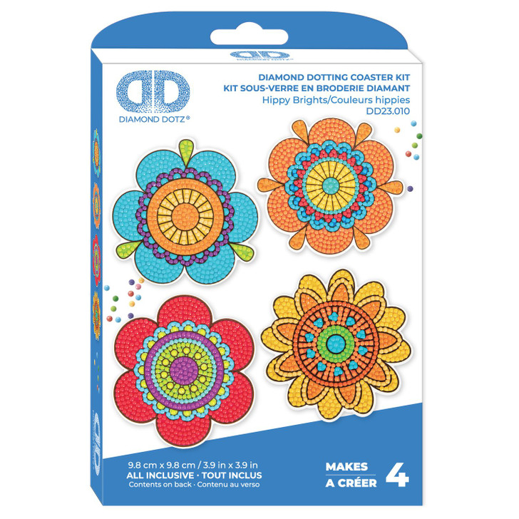 Diamond Dotz Diamond Facet Coasters Art Kit | Hippy Brights