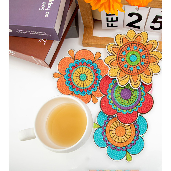 Diamond Dotz Hippy Brights Diamond Facet Coasters Art Kit