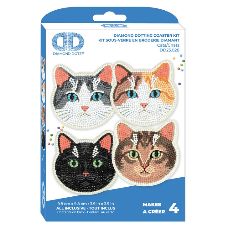 Diamond Dotz Cats Diamond Facet Coasters Art Kit