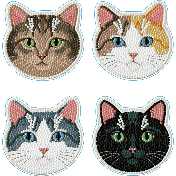 Diamond Dotz Cats Diamond Facet Coasters Art Kit