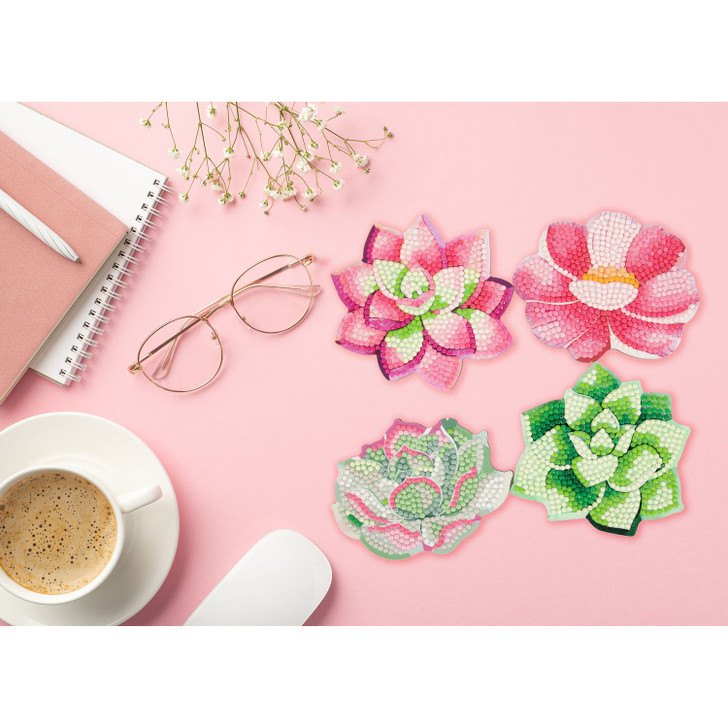 Diamond Dotz Succulents Diamond Facet Coasters Art Kit