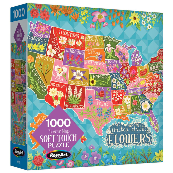 RoseArt Flower Map 1000pc Soft Touch Jigsaw Puzzle