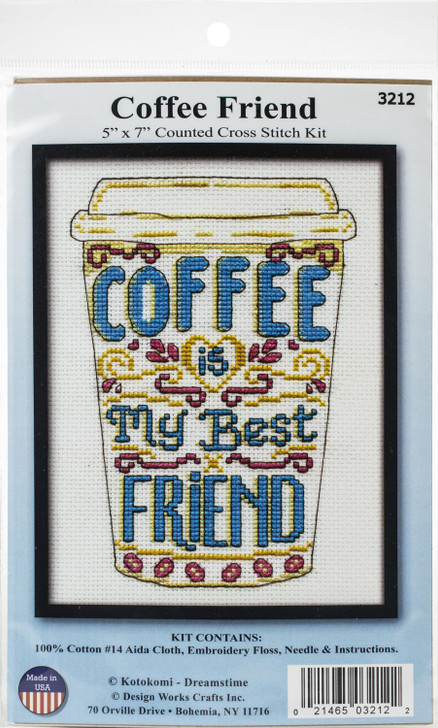 Design Works Counted Cross Stitch Kit | Coffee