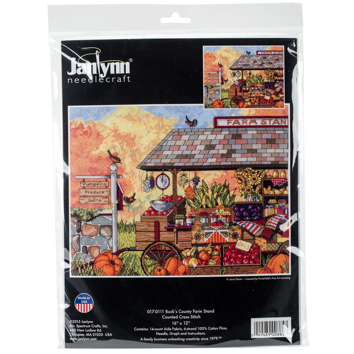 Janlynn Counted Cross Stitch Kit | Buck's County Farm Stand