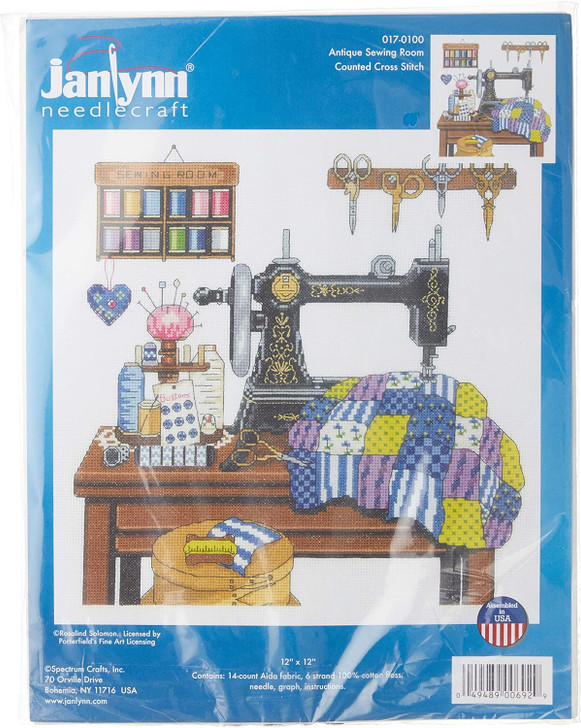 Janlynn Counted Cross Stitch Kit | Antique Sewing Room