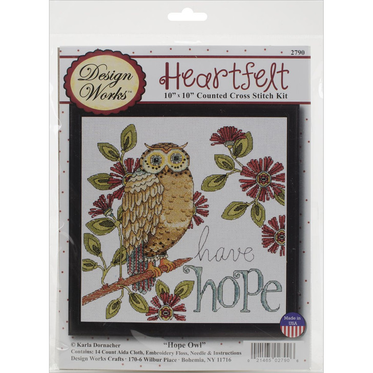 Design Works Hope Owl Counted Cross Stitch Kit