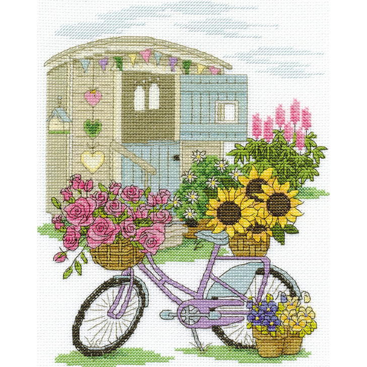 DMC Counted Cross Stitch Kit | Flowery Bicycle