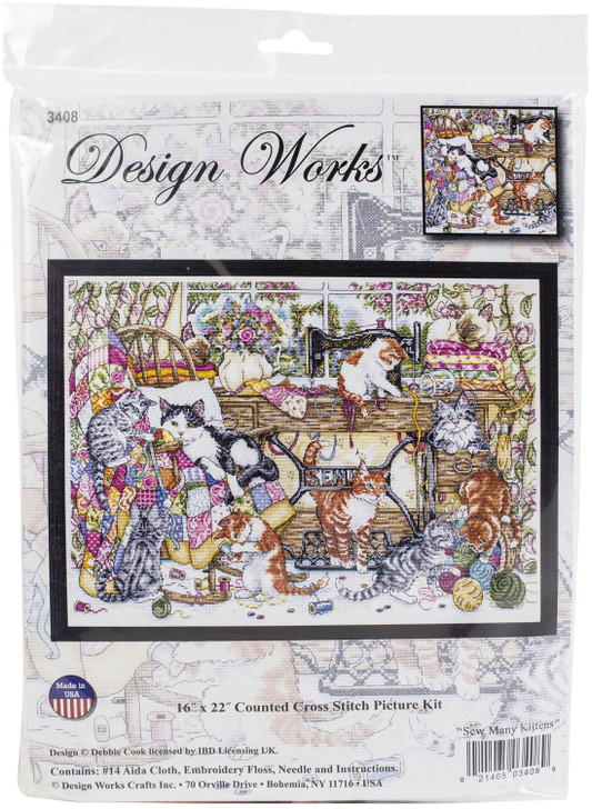 Design Works Sew Many Kittens Counted Cross Stitch Kit