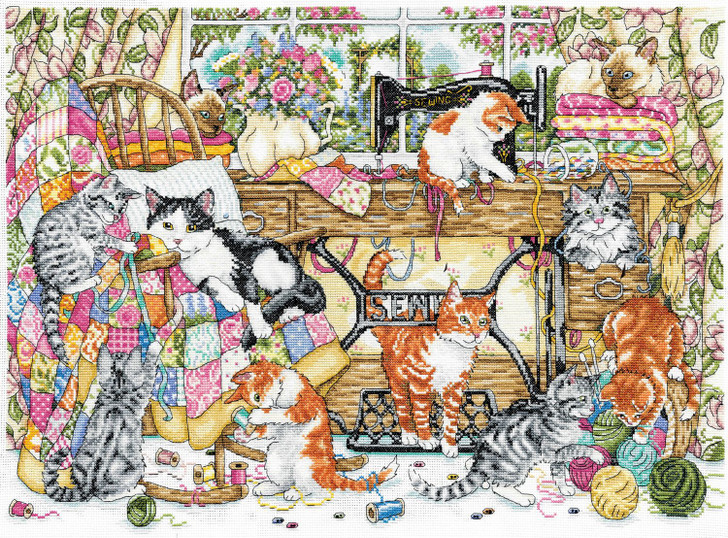 Design Works Sew Many Kittens Counted Cross Stitch Kit