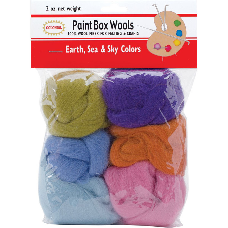 Colonial Paint Box Wools .33oz 6/Pkg | Earth, Sea & Sky Colors