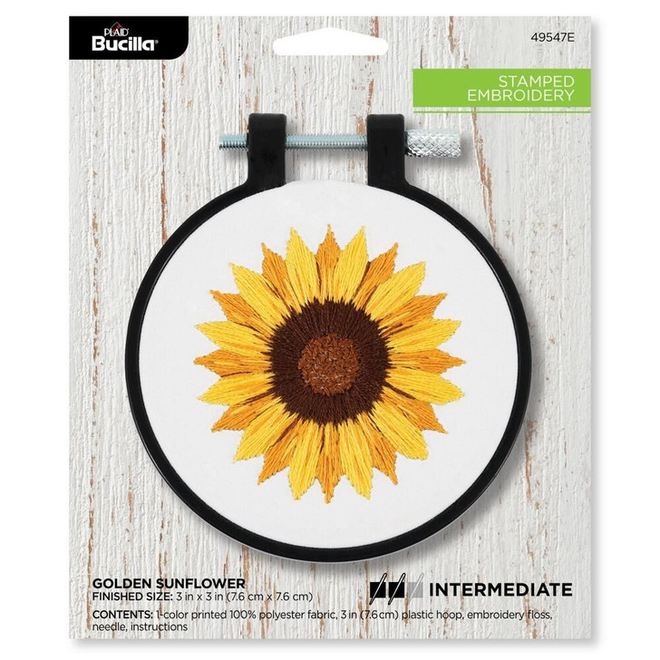 Bucilla Golden Sunflower Stamped Embroidery Kit