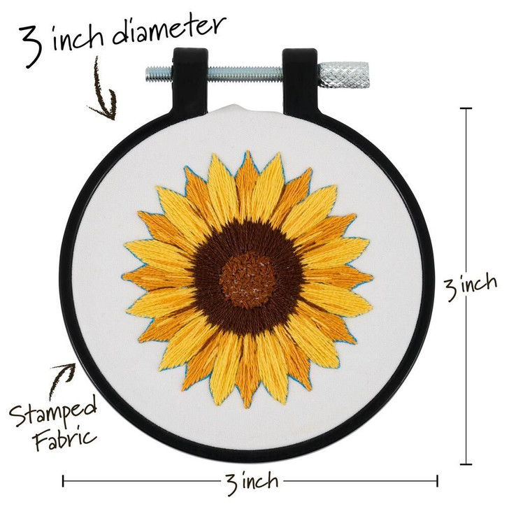 Bucilla Golden Sunflower Stamped Embroidery Kit