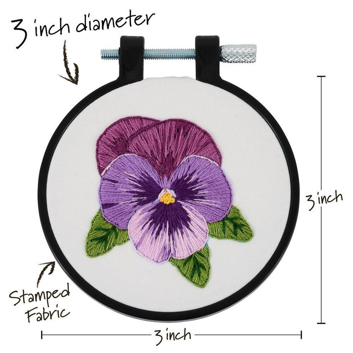 Bucilla Stamped Embroidery Kit | Pretty Pansy