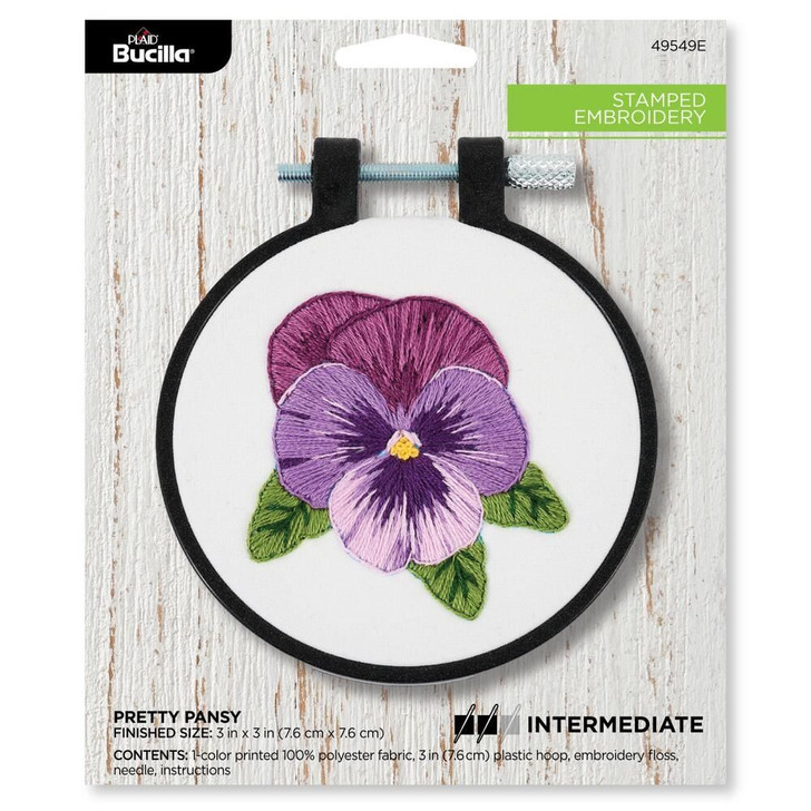 Bucilla Stamped Embroidery Kit | Pretty Pansy