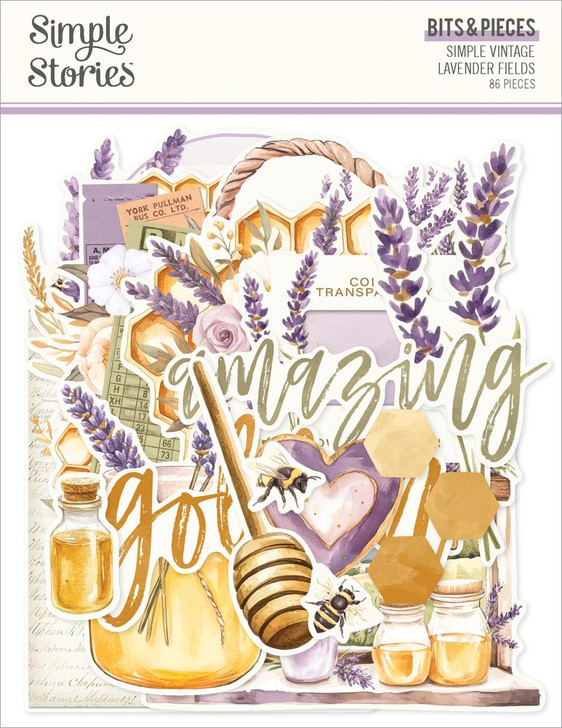 Simple Stories Bits & Pieces Die Cuts | Simple Vintage Lavender Fields