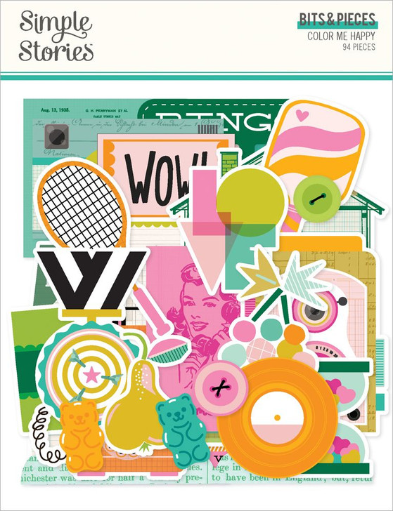 Simple Stories Bits & Pieces Die Cuts | Color Me Happy
