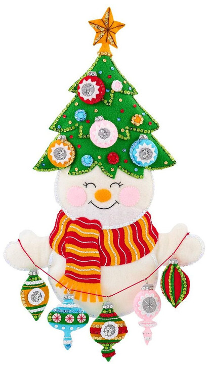 Bucilla Felt Applique Wall Hanging Kit | Treetop Snowman