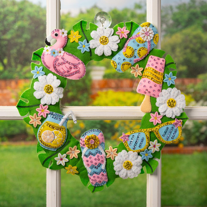Bucilla Summer Felt Applique Wall Wreath Kit