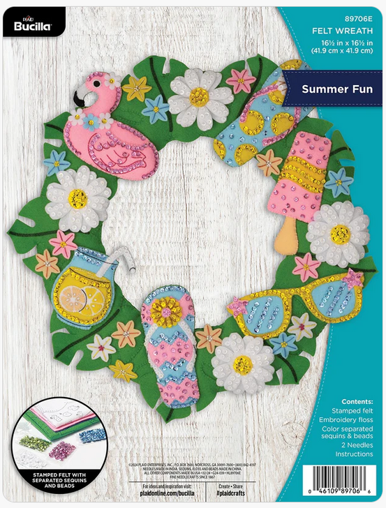 Bucilla Felt Applique Wall Wreath Kit | Summer
