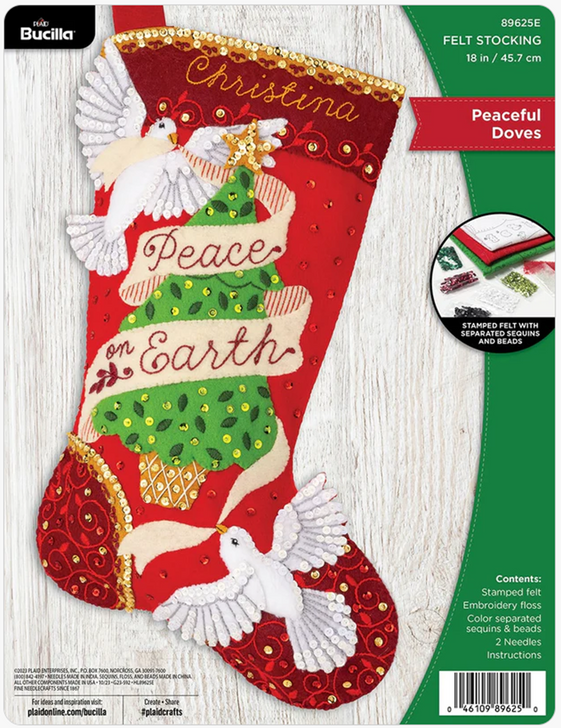 Bucilla Peaceful Doves Felt Applique Stocking Kit