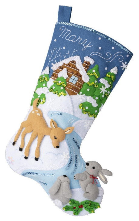 Bucilla Snowy Retreat Felt Applique Stocking Kit