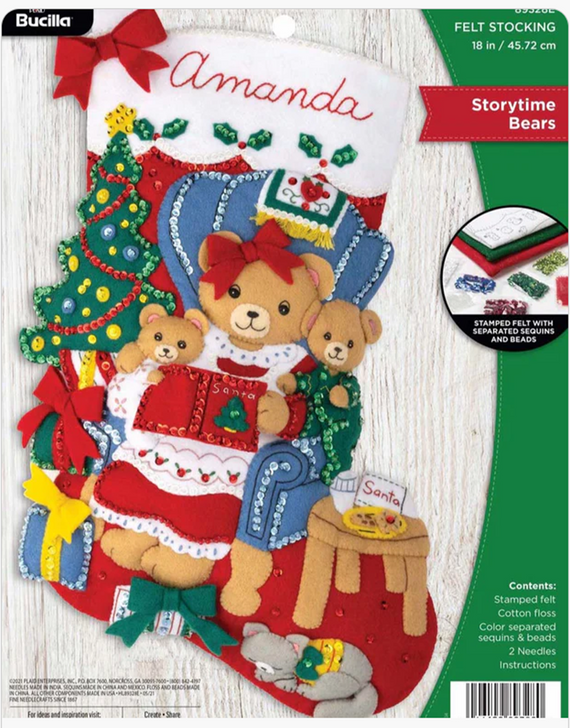 Bucilla Felt Applique Stocking Kit | Storytime Bears