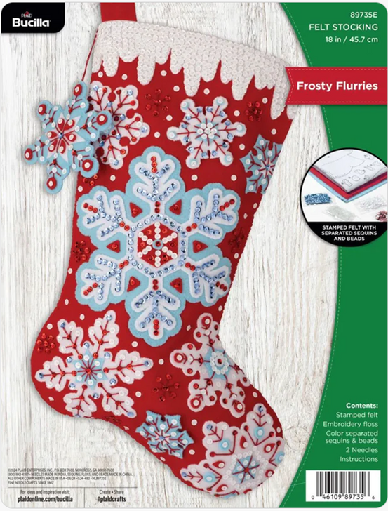Bucilla Felt Applique Stocking Kit | Frosty Flurries