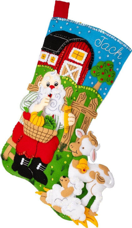 Bucilla Felt Applique Stocking Kit | Harvest Time Santa