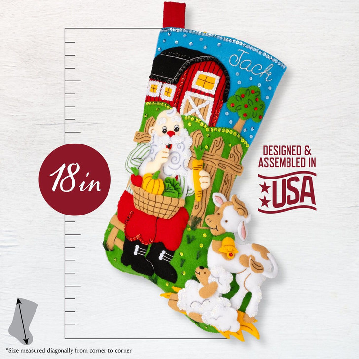 Bucilla Felt Applique Stocking Kit | Harvest Time Santa