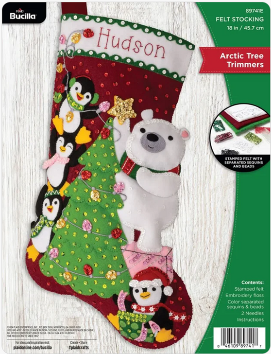 Bucilla Felt Applique Stocking Kit | Arctic Tree Trimmers