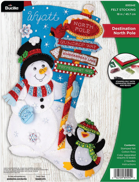 Bucilla Felt Applique Stocking Kit | Destination North Pole