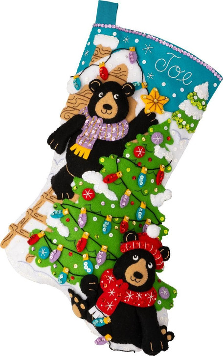 Bucilla Holiday Black Bears Felt Applique Stocking Kit