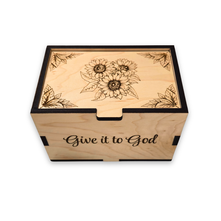 Customizable Prayer God Box | Sunflowers ~ Small