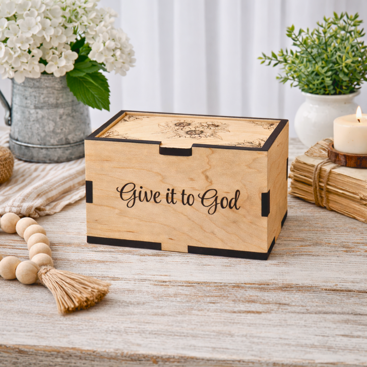 Personalized Sunflowers Prayer Box (God Box) - Small