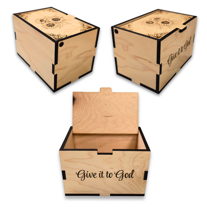 Customizable Large God Box | Prayer & Worry Box | Sunflowers