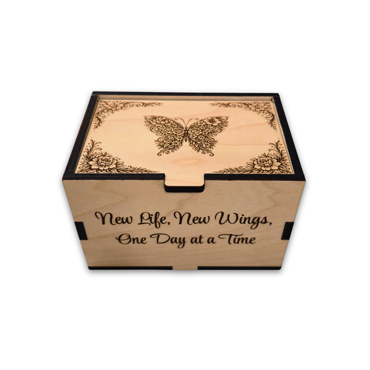 Personalized Floral Butterfly Small Prayer God Box