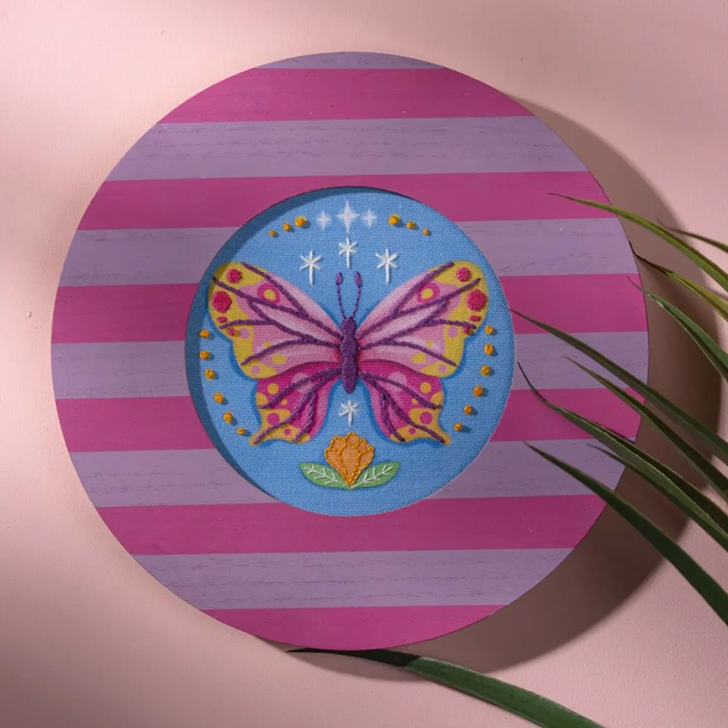 Bucilla Energetic Butterfly Mindful Stitching Stamped Embroidery Kit