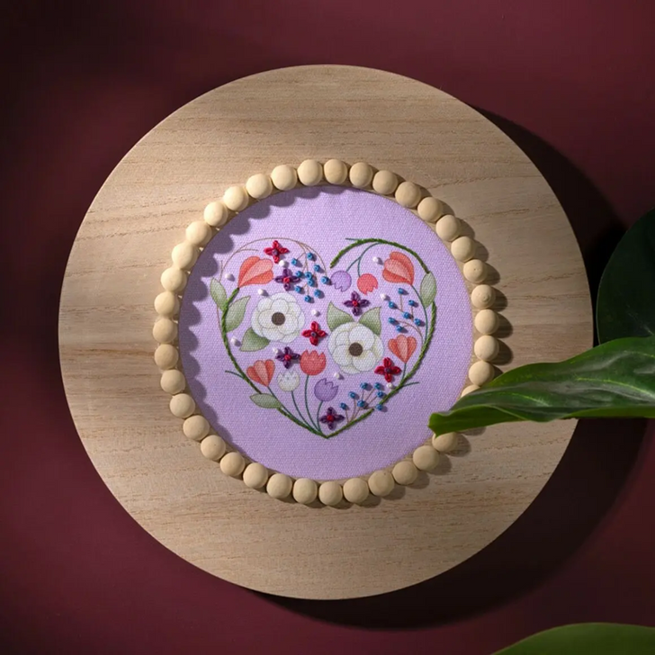 Bucilla Peaceful Floral Mindful Stitching Stamped Embroidery Kit